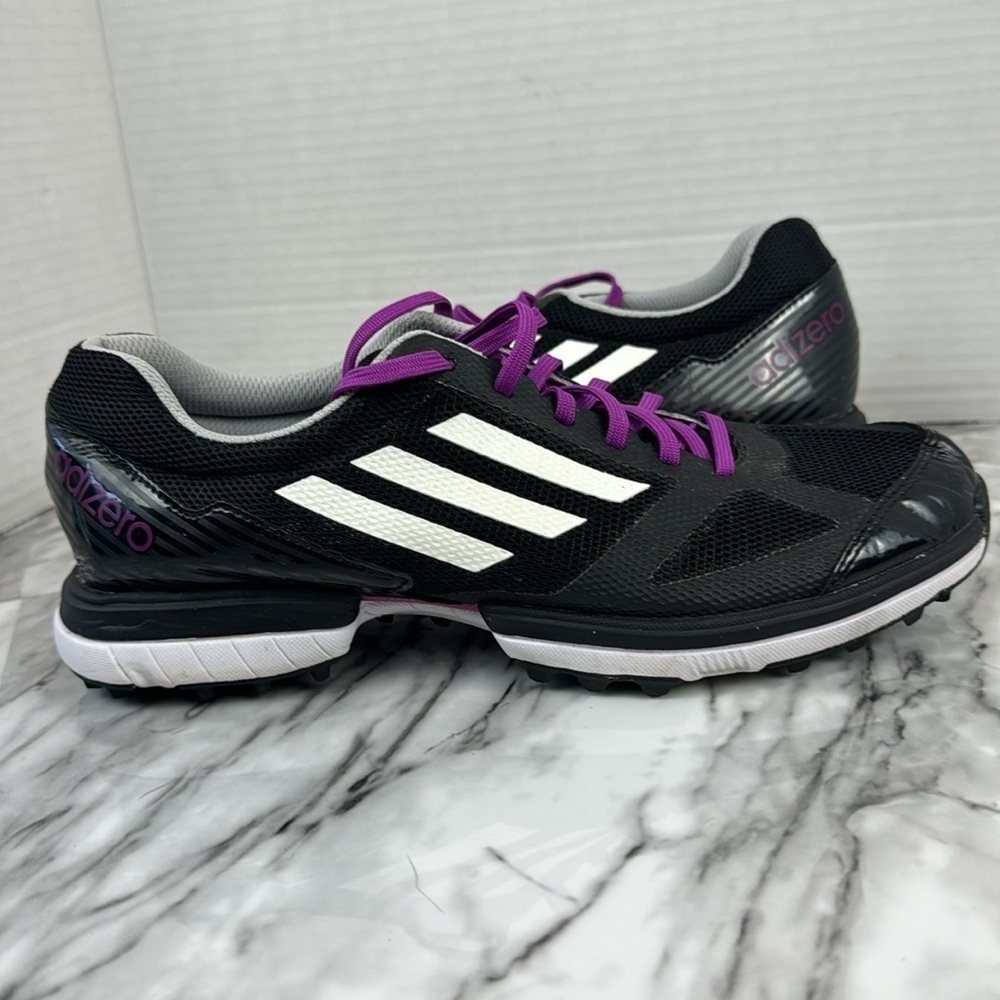 Adidas Adizero tour sprintweb golf shoes black and purple womens 7.5